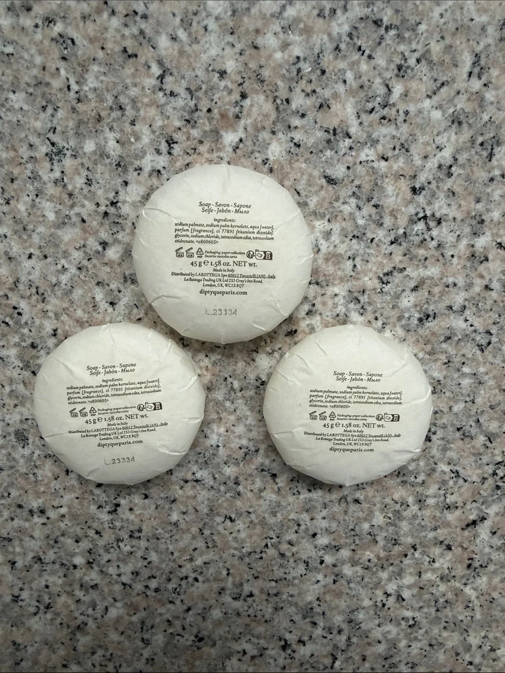 NWT $14 each or 3/$38 diptyque Philosykos soap 45grams(1.58oz) bar